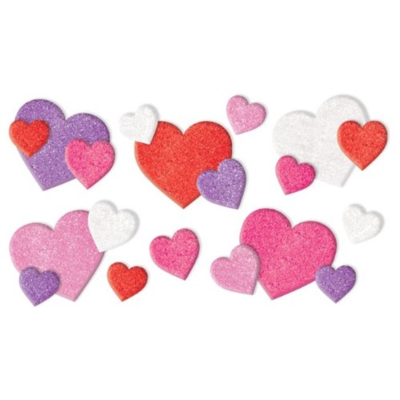 Valentine's Day Foam Heart Glittery Stickers
